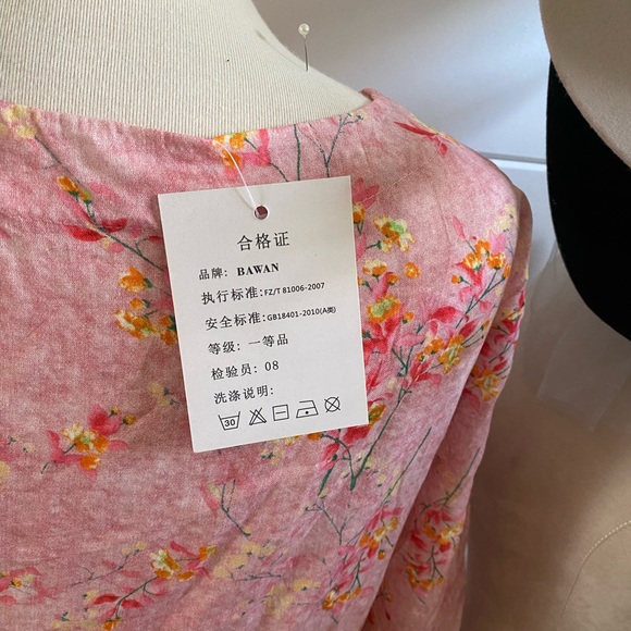 Cotton dress with a drawstring tie waist - Picture 5 of 7